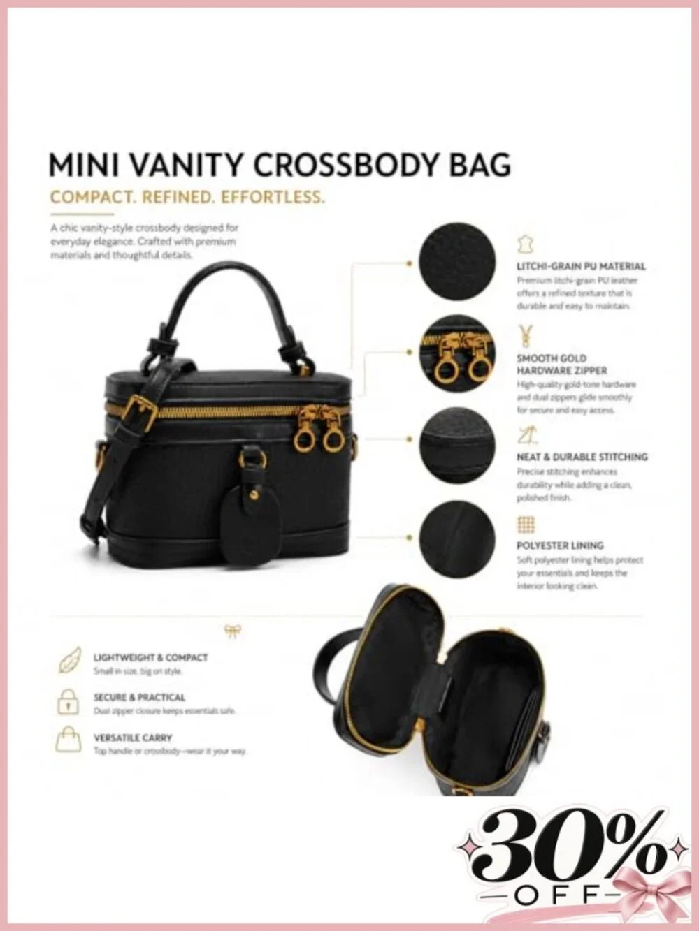 Small Crossbody Bag Faux Leather Mini Satchel Purse
